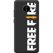 Черный чехол BoxFace Nokia C20 Free Fire White Logo