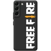 Черный чехол BoxFace Samsung Galaxy S22 Plus (S906) Free Fire White Logo