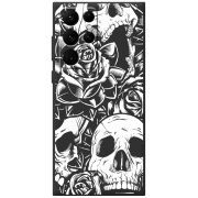 Черный чехол BoxFace Samsung Galaxy S22 Ultra (S908) Skull and Roses