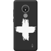 Черный чехол BoxFace Nokia C21 Білий хрест ЗСУ