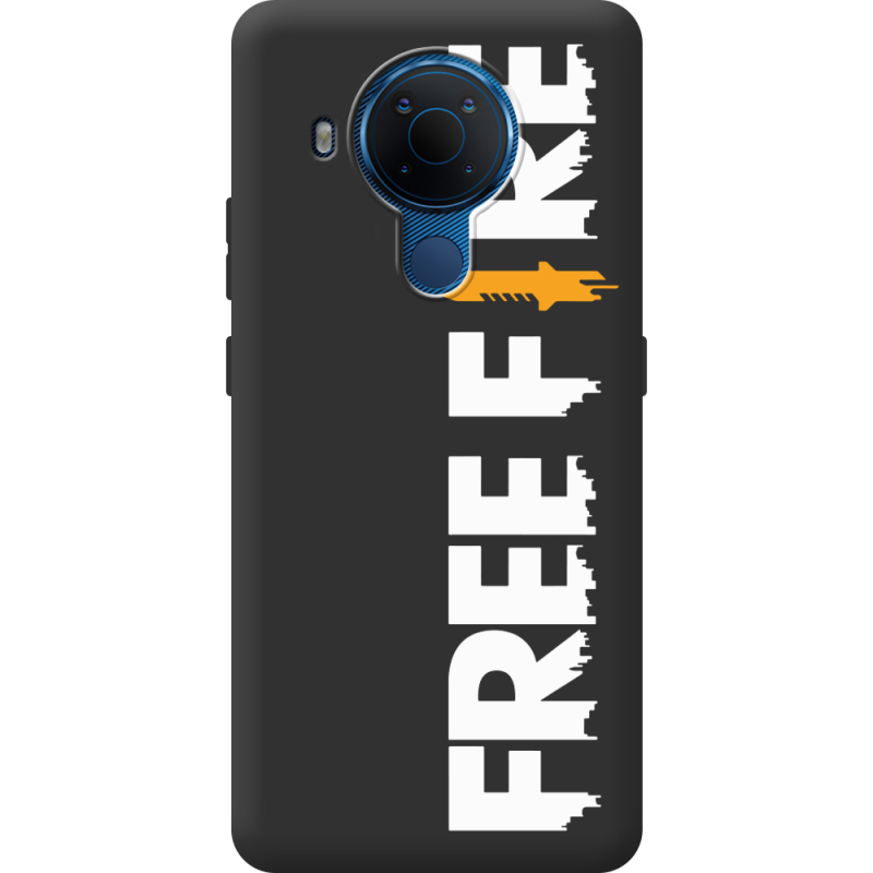 Черный чехол BoxFace Nokia 5.4 Free Fire White Logo
