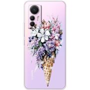 Чехол BoxFace со стразами Xiaomi 12 Lite Ice Cream Flowers