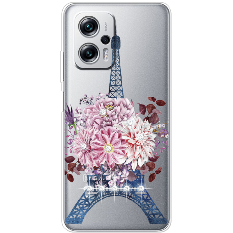 Чехол со стразами Xiaomi Poco X4 GT Eiffel Tower