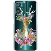 Чехол со стразами Realme 9 Pro Deer with flowers