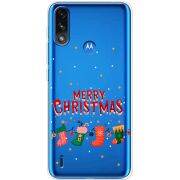 Прозрачный чехол BoxFace Motorola E7 Power Merry Christmas