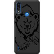 Черный чехол BoxFace Motorola E7 Power Grizzly Bear