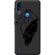 Черный чехол BoxFace Motorola E7 Power Wolf and Raven