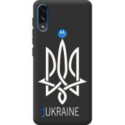 Черный чехол BoxFace Motorola E7i Power Тризуб монограмма ukraine