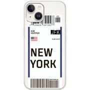 Прозрачный чехол BoxFace Apple iPhone 14 Ticket New York