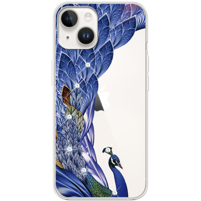 Чехол со стразами Apple iPhone 14 Plus Peafowl