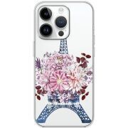 Чехол со стразами Apple iPhone 14 Pro Eiffel Tower