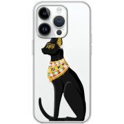 Чехол со стразами Apple iPhone 14 Pro Egipet Cat
