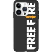Черный чехол BoxFace Apple iPhone 14 Pro Max Free Fire White Logo