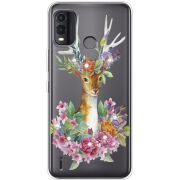 Чехол со стразами Nokia G11 Plus Deer with flowers