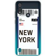 Прозрачный чехол BoxFace Motorola E6i Ticket New York