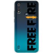 Прозрачный чехол BoxFace Motorola E6i Free Fire Black Logo