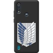 Черный чехол BoxFace Motorola E6i Атака Титанов Крылья Свободы
