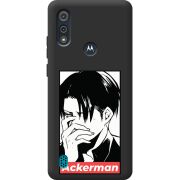 Черный чехол BoxFace Motorola E6i Attack On Titan - Ackerman