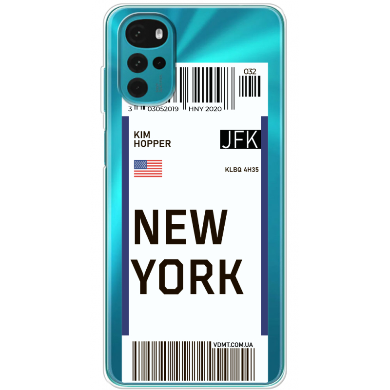 Прозрачный чехол BoxFace Motorola G22 Ticket New York