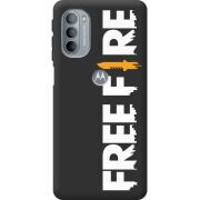 Черный чехол BoxFace Motorola G31 Free Fire White Logo