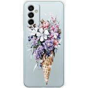 Чехол со стразами Samsung Galaxy M13 (M135) Ice Cream Flowers