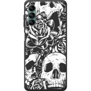 Черный чехол BoxFace Samsung Galaxy A04s (A047) Skull and Roses
