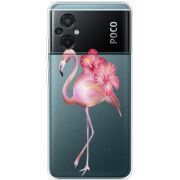 Прозрачный чехол BoxFace Xiaomi Poco M5 Floral Flamingo