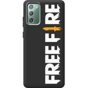 Черный чехол Uprint Samsung N980 Galaxy Note 20 Free Fire White Logo