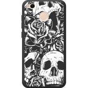 Черный чехол Uprint Xiaomi Redmi 4X Skull and Roses