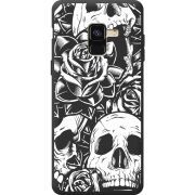 Черный чехол BoxFace Samsung A530 Galaxy A8 2018 Skull and Roses