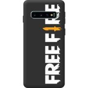 Черный чехол BoxFace Samsung G973 Galaxy S10 Free Fire White Logo