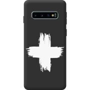 Черный чехол BoxFace Samsung G973 Galaxy S10 Білий хрест ЗСУ