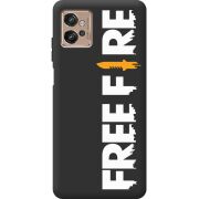 Черный чехол BoxFace Motorola G32 Free Fire White Logo