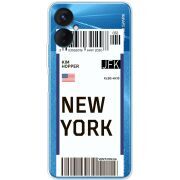 Прозрачный чехол BoxFace Tecno Spark 9 Pro Ticket New York