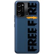 Прозрачный чехол BoxFace Tecno Spark 8C Free Fire Black Logo