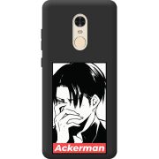 Черный чехол BoxFace Xiaomi Redmi Note 4x Attack On Titan - Ackerman