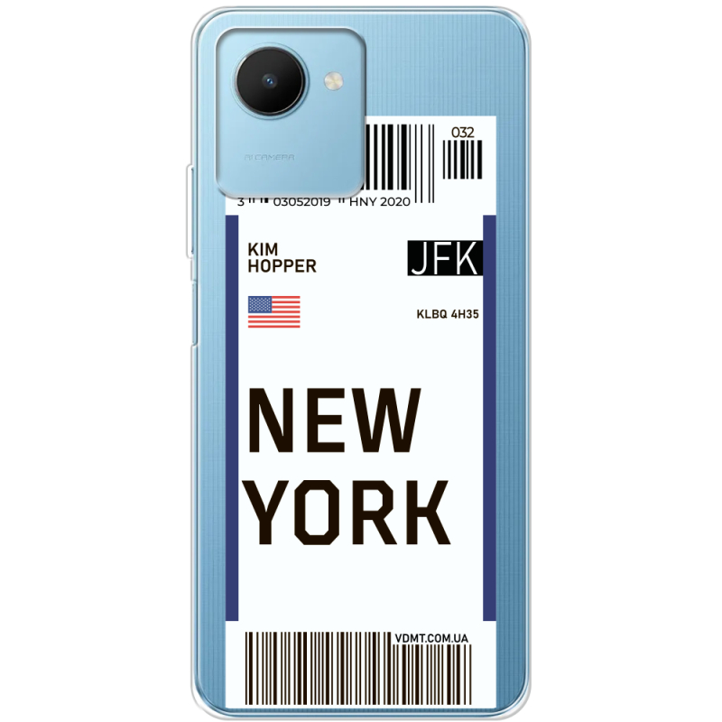 Прозрачный чехол BoxFace Realme C30s Ticket New York