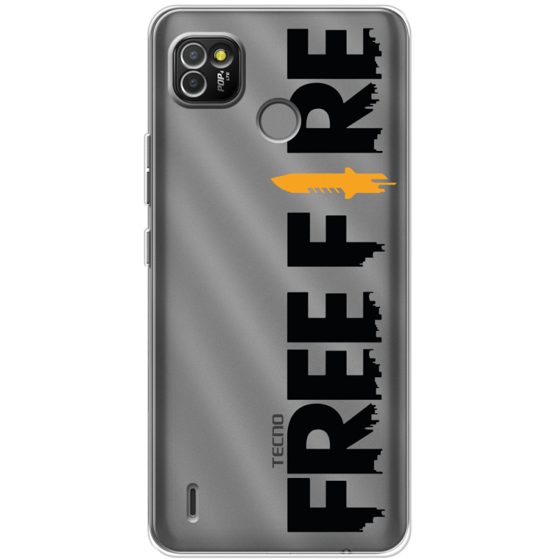 Прозрачный чехол BoxFace Tecno POP 4 LTE Free Fire Black Logo