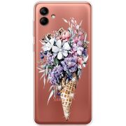 Чехол со стразами Samsung Galaxy A04e (A042) Ice Cream Flowers