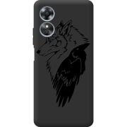 Черный чехол BoxFace OPPO A17 Wolf and Raven