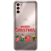 Прозрачный чехол BoxFace Motorola G41 Merry Christmas