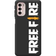 Черный чехол BoxFace Motorola G41 Free Fire White Logo