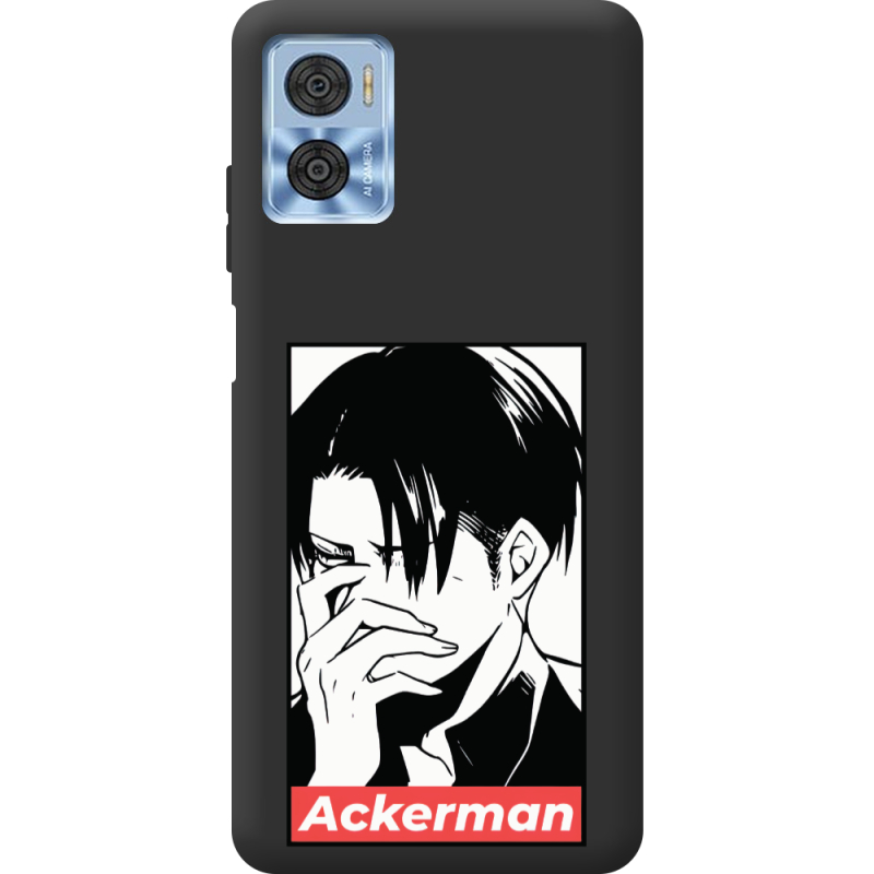 Черный чехол BoxFace Motorola E22/E22i Attack On Titan - Ackerman