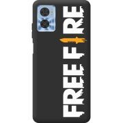 Черный чехол BoxFace Motorola E22/E22i Free Fire White Logo