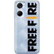 Прозрачный чехол BoxFace Tecno POP 6 Pro Free Fire Black Logo