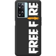 Черный чехол BoxFace OPPO A77 Free Fire White Logo