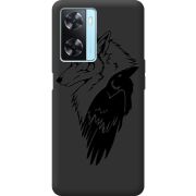 Черный чехол BoxFace OPPO A77 Wolf and Raven