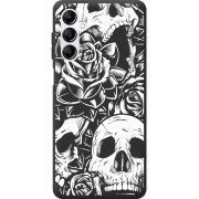 Черный чехол BoxFace Samsung Galaxy A14 5G (A146) Skull and Roses