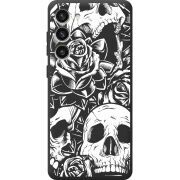 Черный чехол BoxFace Samsung Galaxy S23 Plus (S916) Skull and Roses