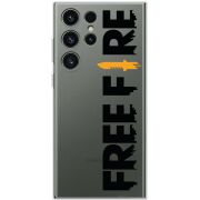 Прозрачный чехол BoxFace Samsung Galaxy S23 Ultra (S918) Free Fire Black Logo